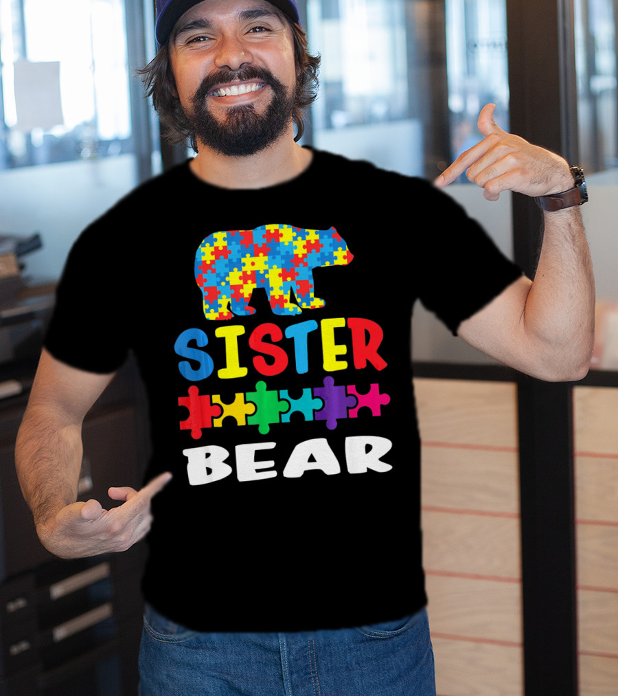 Sister Bear Puzzle Autism Kid T-Shirt