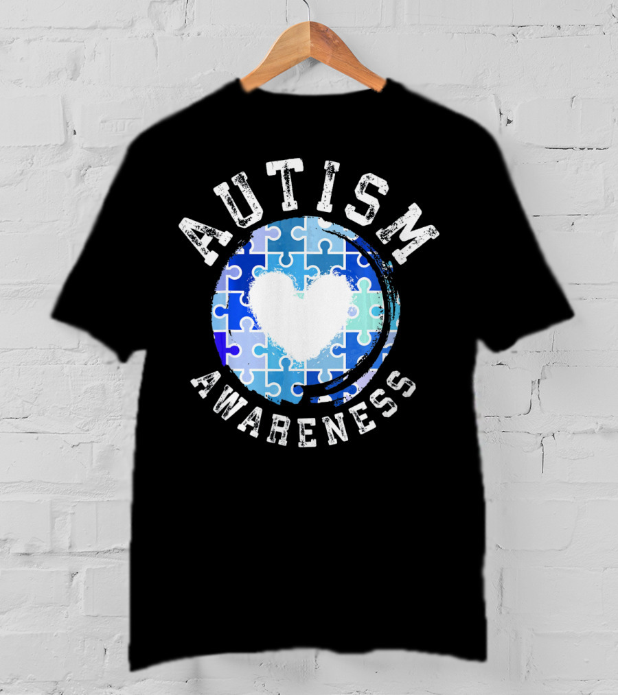 Autism Awareness Heart Puzzle T-Shirt