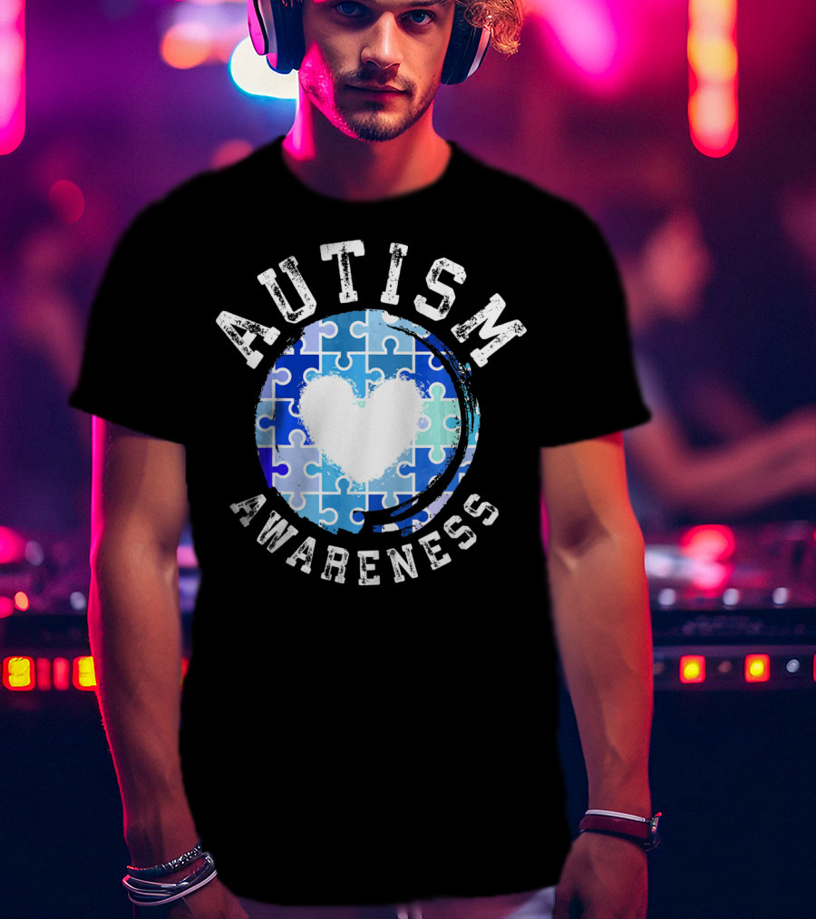 Autism Awareness Heart Puzzle T-Shirt