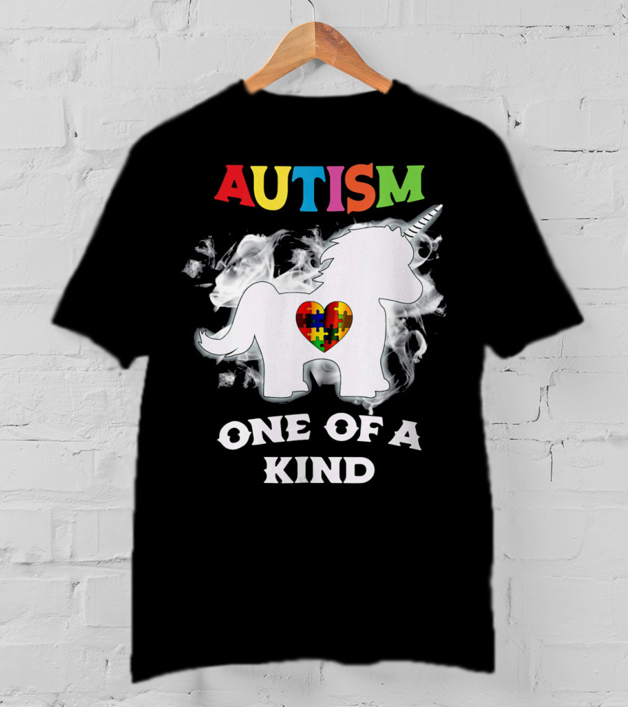Autism One Of A Kind Unicorn Puzzle Heart T-Shirt