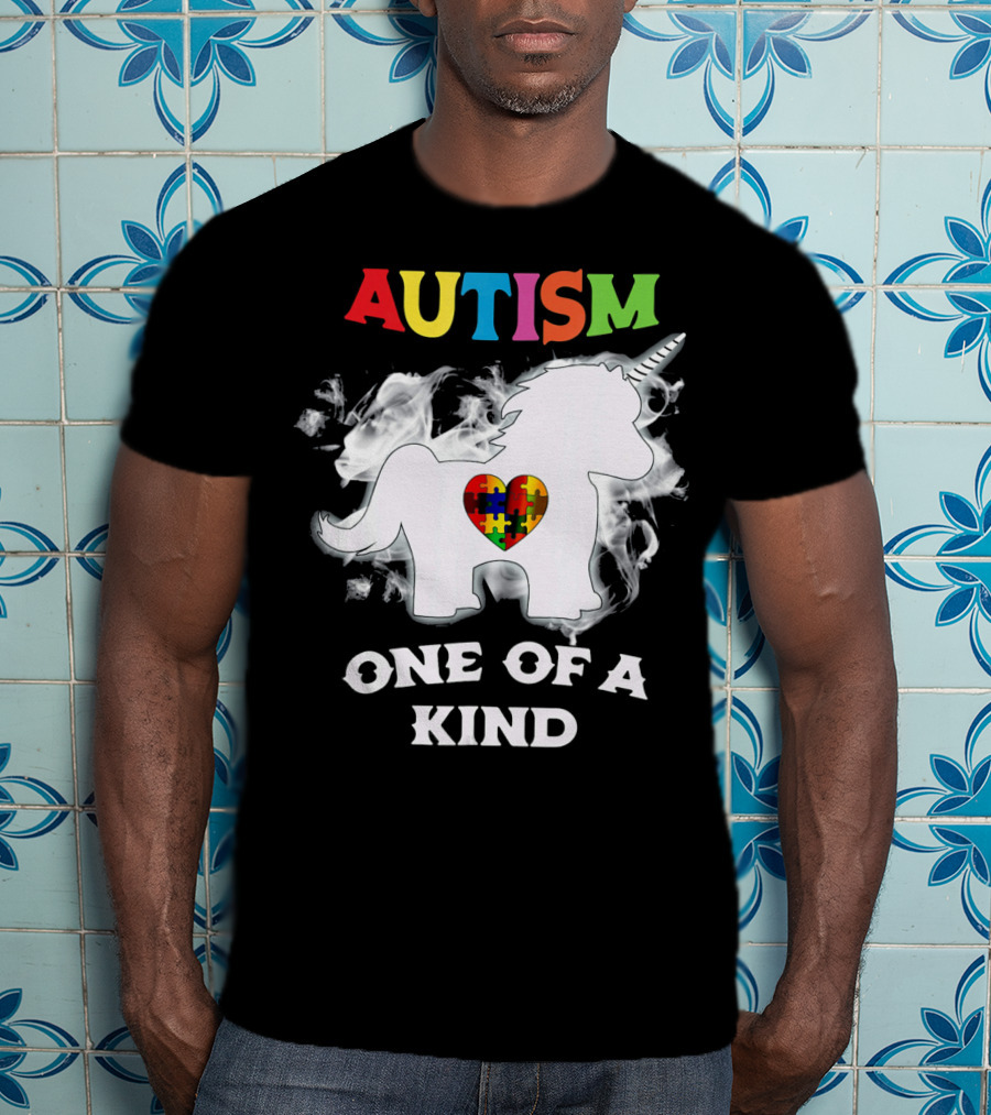 Autism One Of A Kind Unicorn Puzzle Heart T-Shirt