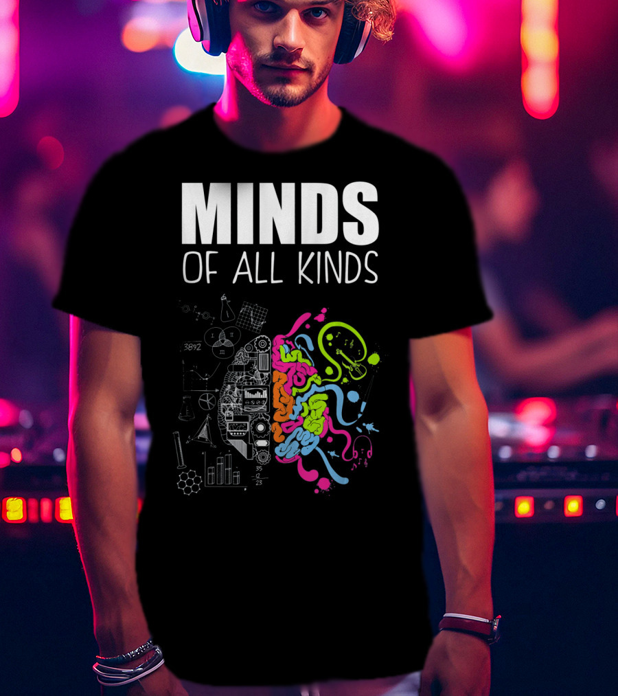 Minds Of All Kinds Neurodiversity Brain ADHD Autism T-Shirt