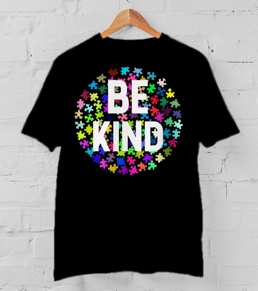 Be Kind Puzzle Pieces Autism Awareness T-Shirt