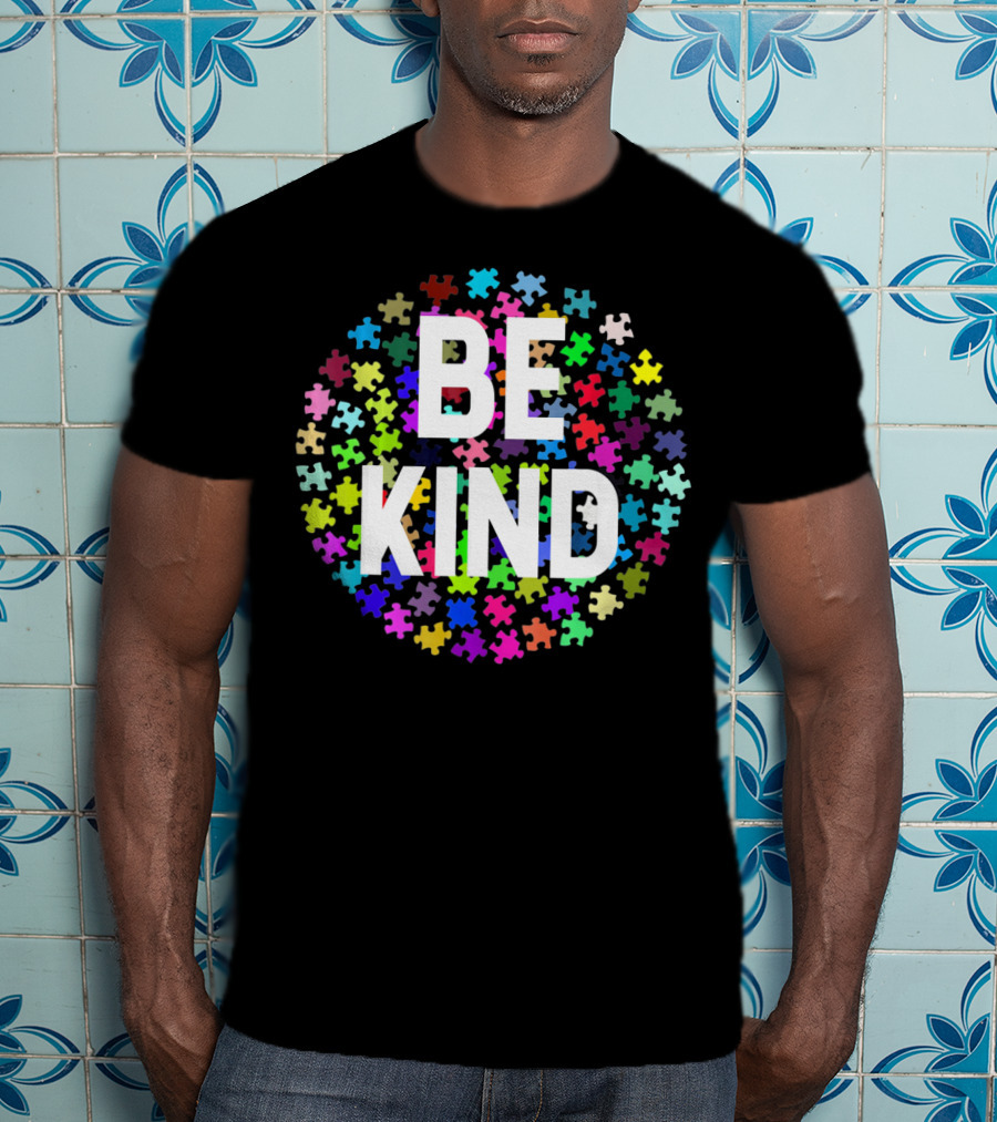 Be Kind Puzzle Pieces Autism Awareness T-Shirt