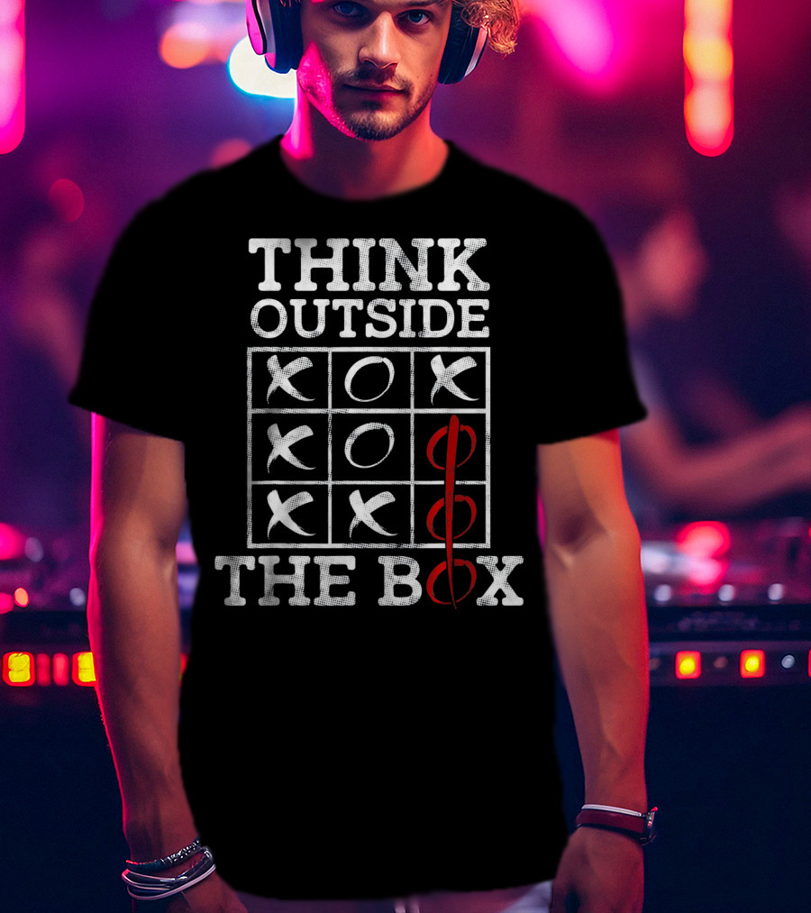 Think Outside The Box Tic Tac Toe Autism Awareness T-Shirt