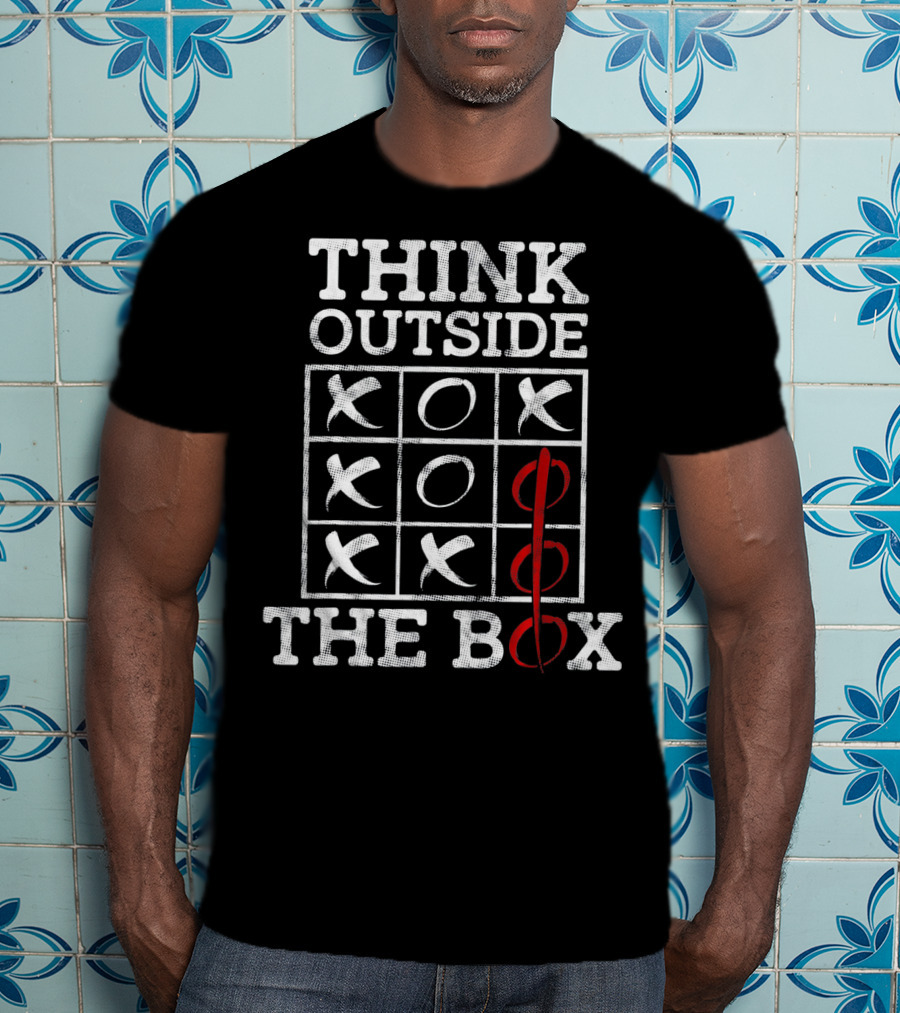 Think Outside The Box Tic Tac Toe Autism Awareness T-Shirt