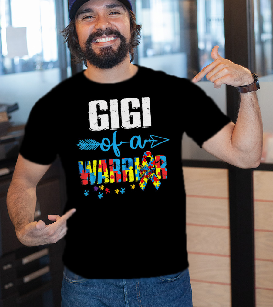 Gigi Of A Warrior Autism Awareness Puzzle T-Shirt