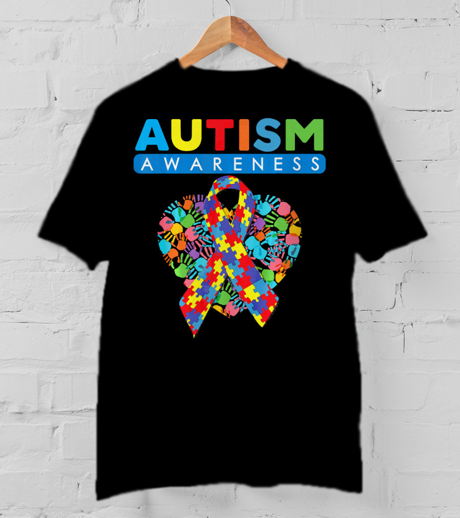 Autism Awareness Puzzle Ribbon Heart T-Shirt