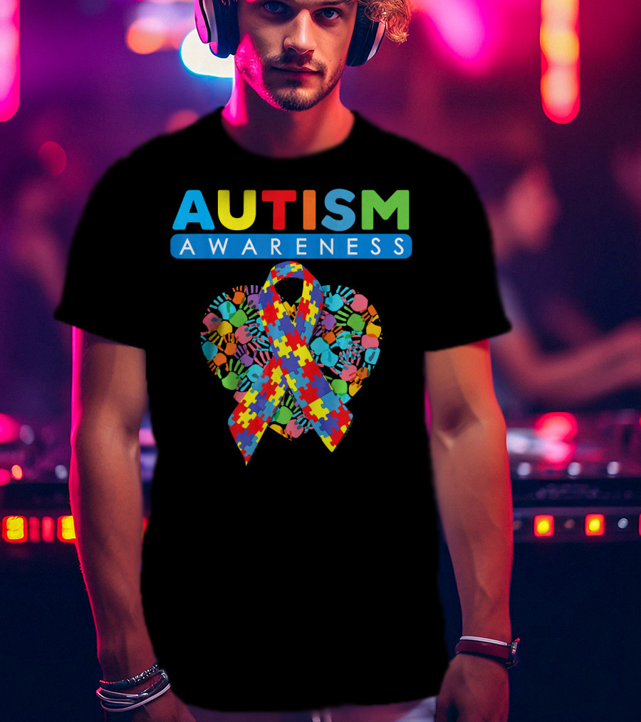 Autism Awareness Puzzle Ribbon Heart T-Shirt