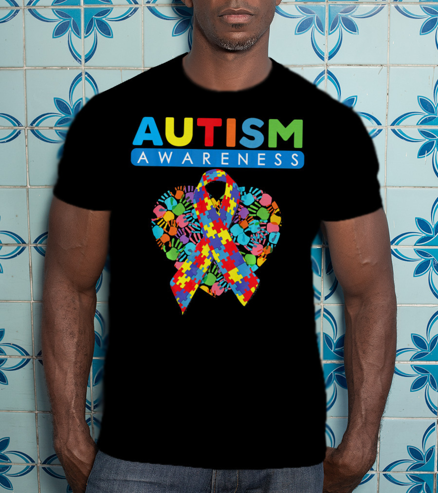 Autism Awareness Puzzle Ribbon Heart T-Shirt