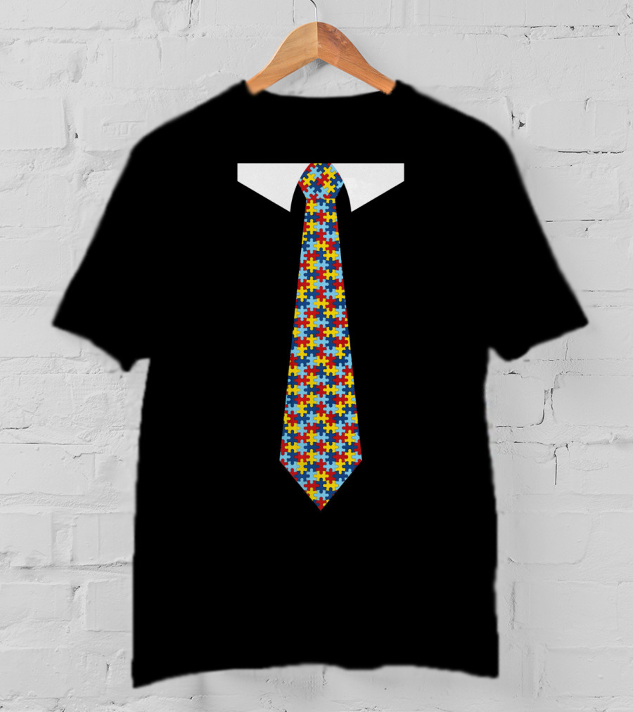 Autism Awareness Puzzle Tie T-Shirt