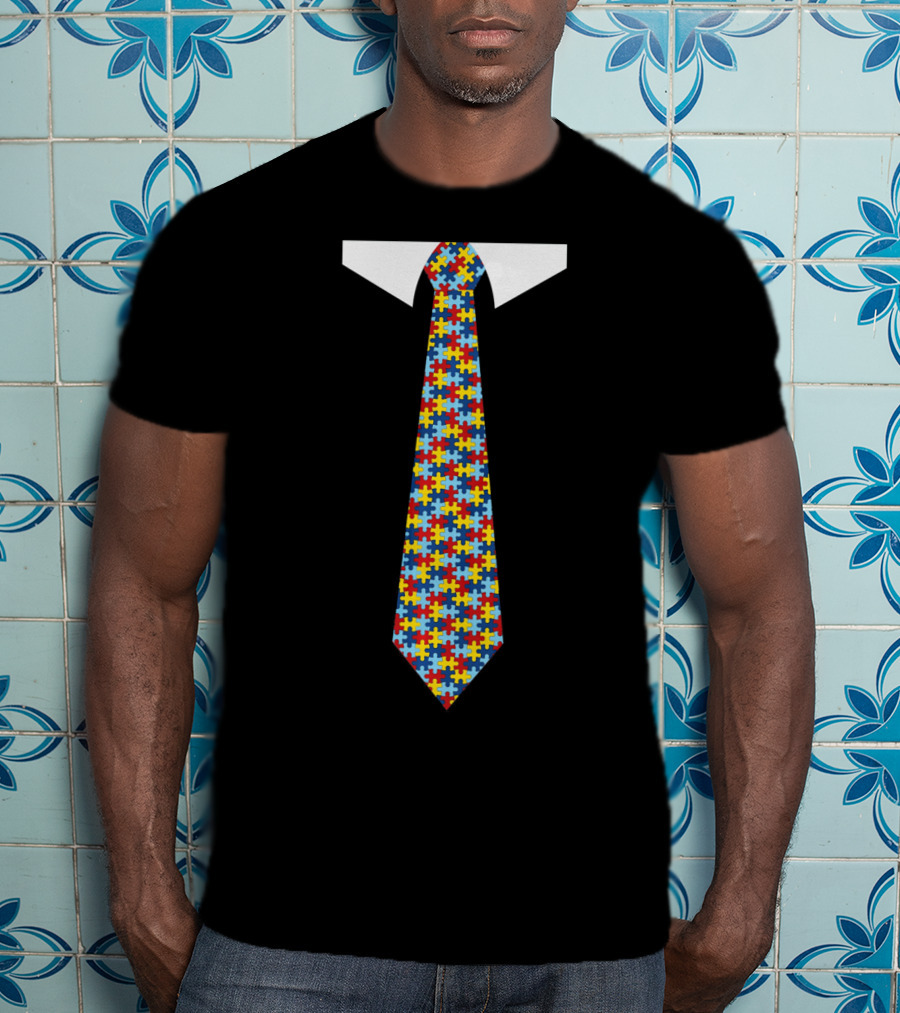 Autism Awareness Puzzle Tie T-Shirt