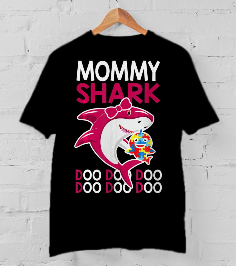 Mommy Shark Autism Awareness Doo Doo Doo T-Shirt