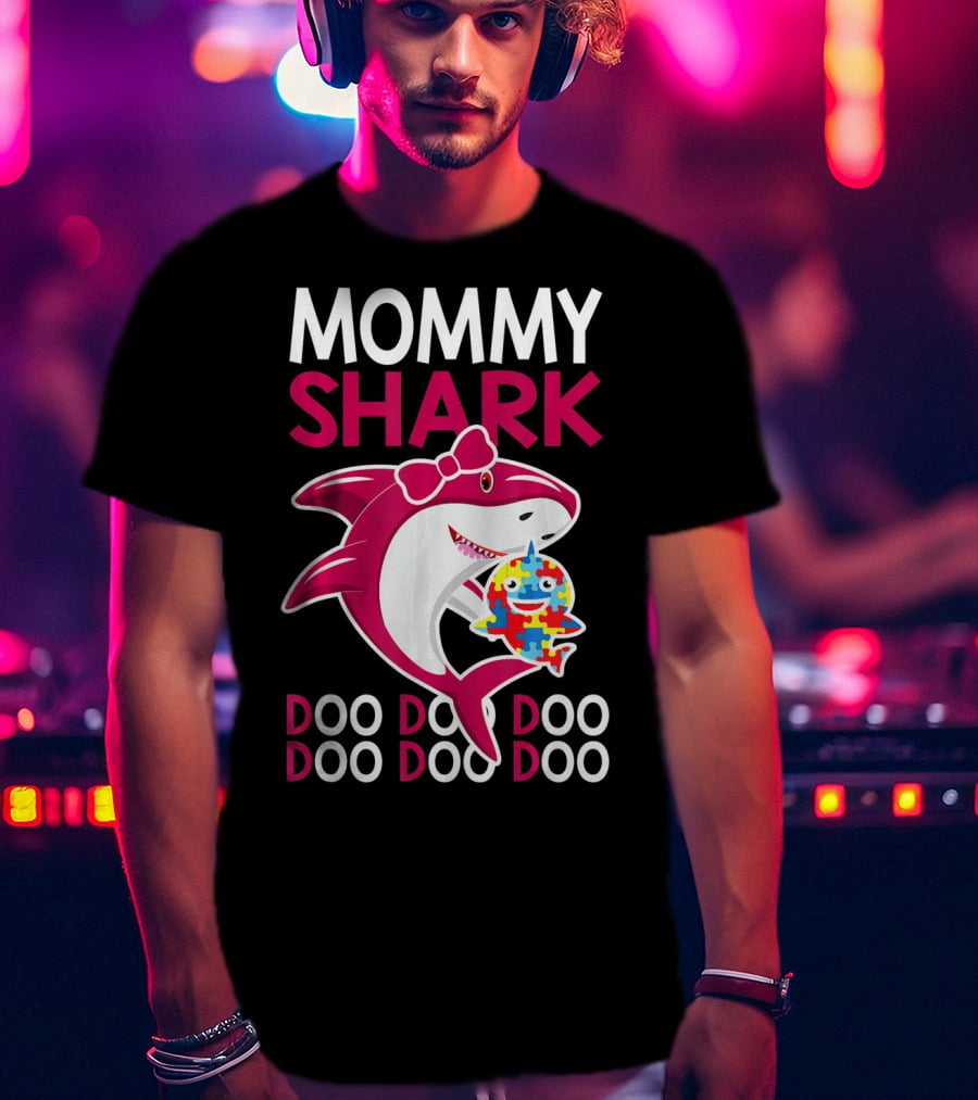 Mommy Shark Autism Awareness Doo Doo Doo T-Shirt