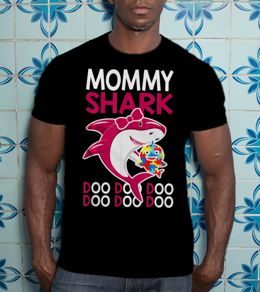 Mommy Shark Autism Awareness Doo Doo Doo T-Shirt