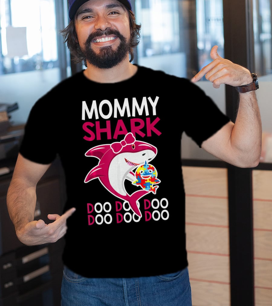 Mommy Shark Autism Awareness Doo Doo Doo T-Shirt