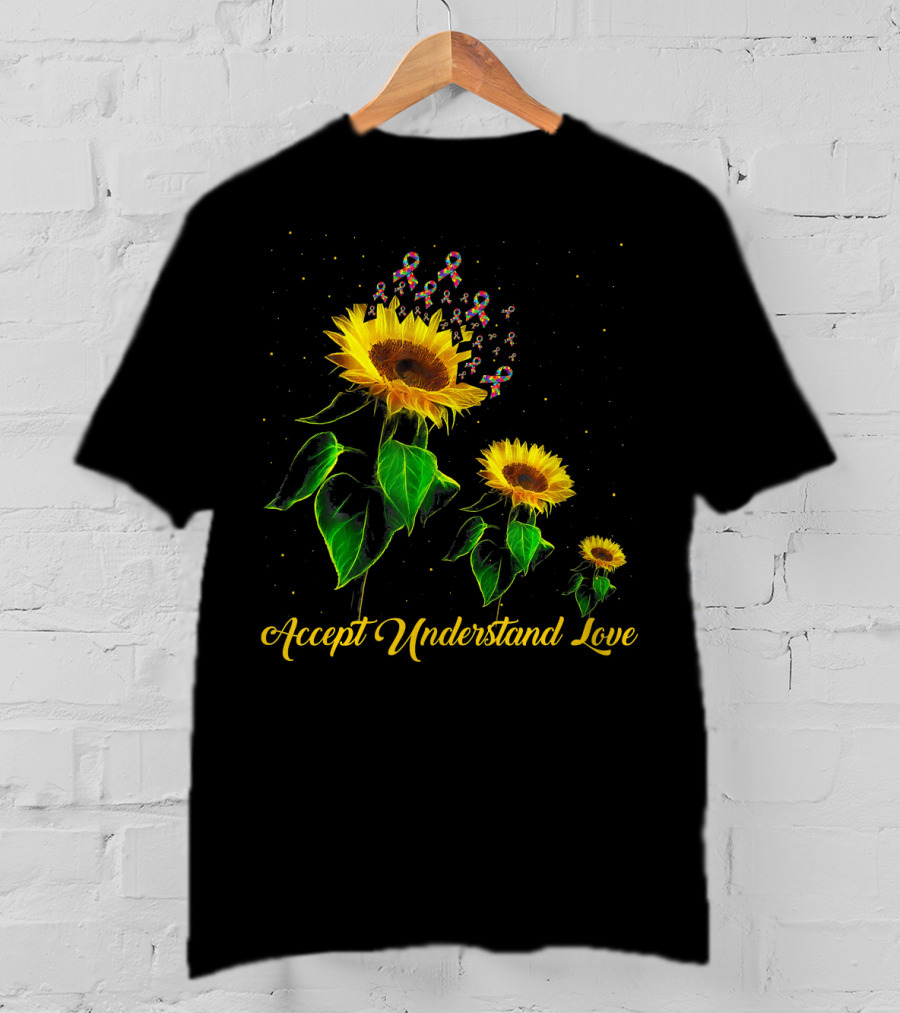 Accept Understand Love Sunflower Autism T-Shirt