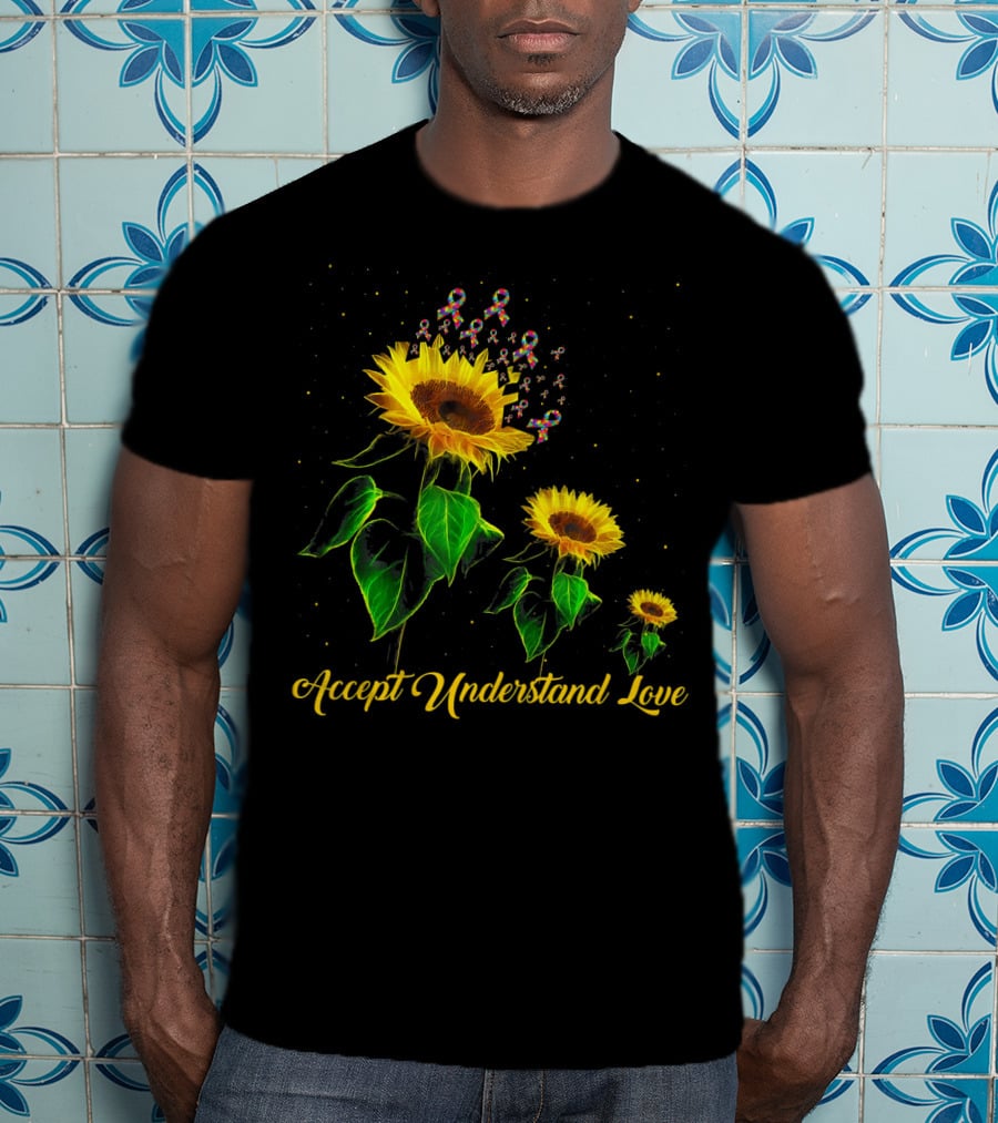 Accept Understand Love Sunflower Autism T-Shirt