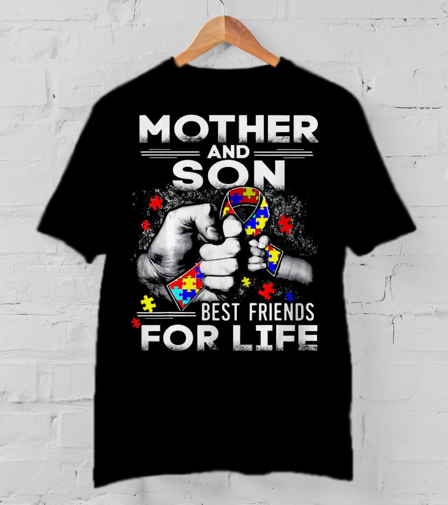 Mother And Son Best Friends For Life Autism Awareness T-Shirt