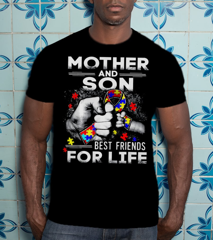 Mother And Son Best Friends For Life Autism Awareness T-Shirt