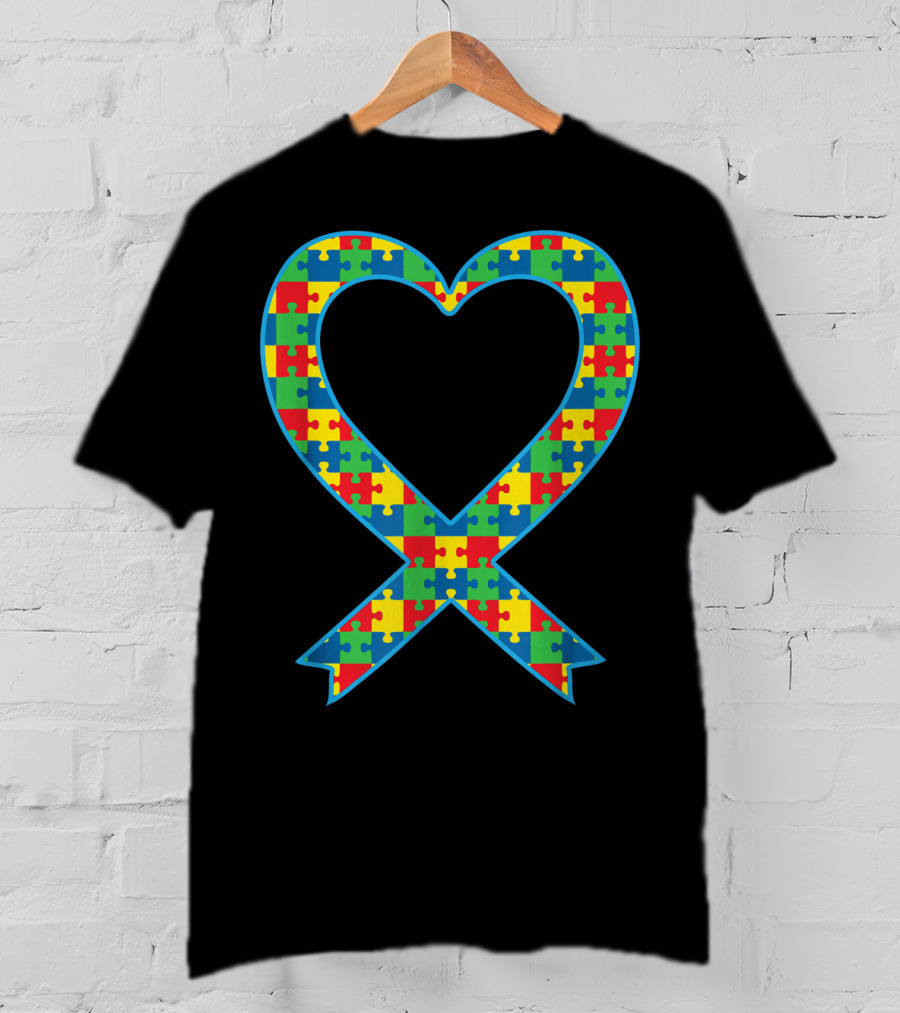 Autism ASD Aspergers Puzzle Heart T-Shirt