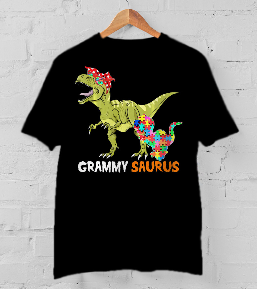 Grammy Saurus Dinosaur Puzzle Piece Hug T-Shirt