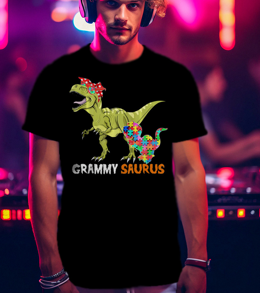 Grammy Saurus Dinosaur Puzzle Piece Hug T-Shirt
