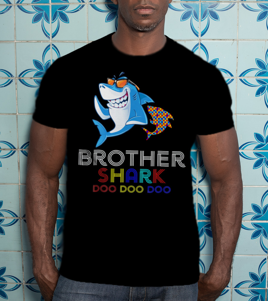 Brother Shark Doo Doo Doo Autism Awareness T-Shirt
