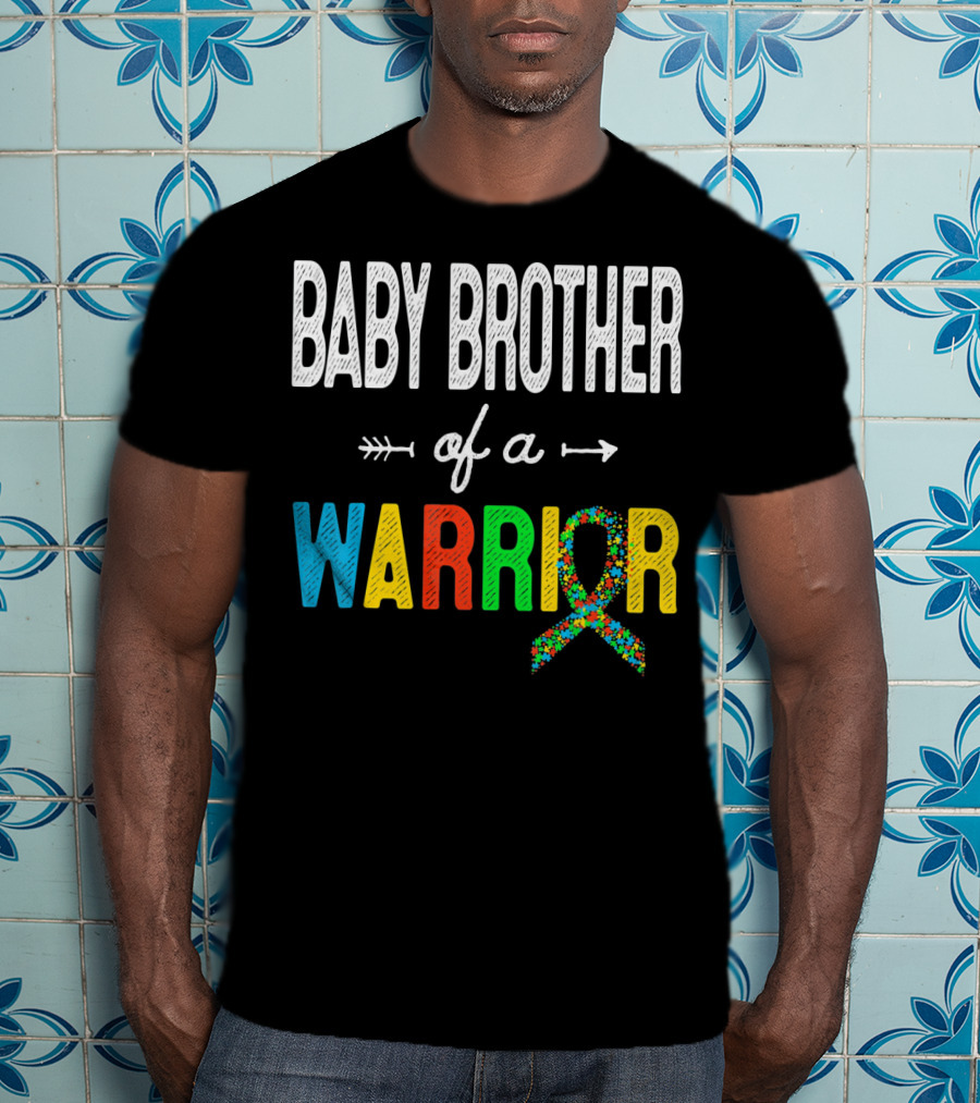 Baby Brother Of A Warrior Autism Awareness T-Shirt
