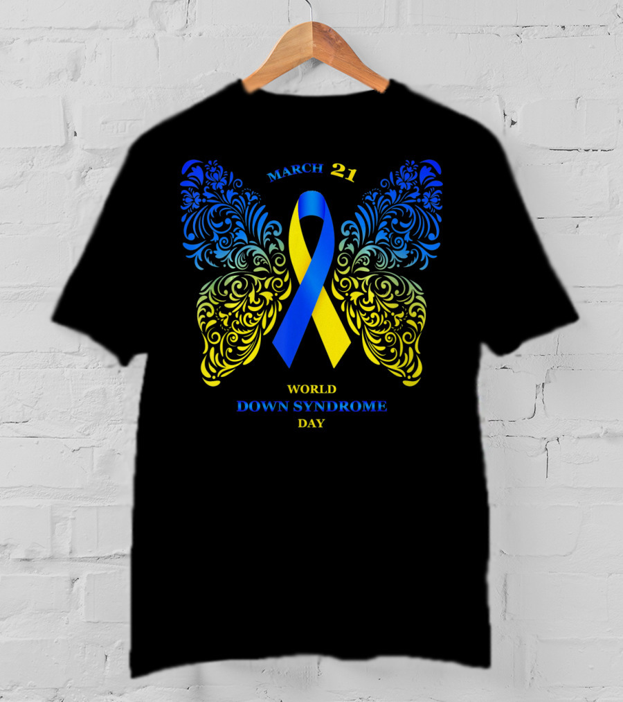 March 21 World Down Syndrome Day Butterfly T-Shirt