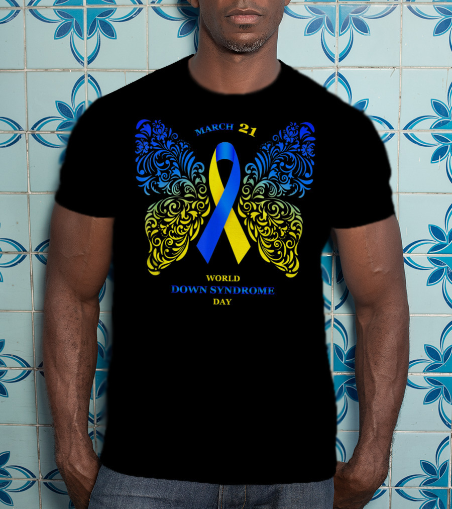 March 21 World Down Syndrome Day Butterfly T-Shirt