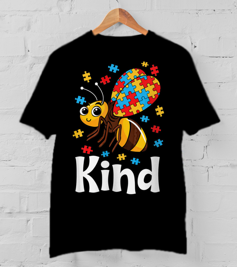 Puzzle Bee Kind Autism Awareness Beekind T-Shirt