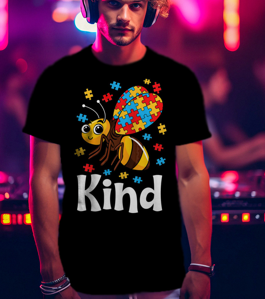 Puzzle Bee Kind Autism Awareness Beekind T-Shirt