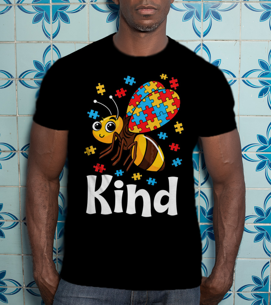 Puzzle Bee Kind Autism Awareness Beekind T-Shirt