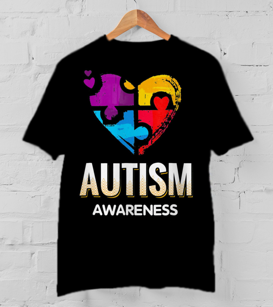 Autism Awareness Love Puzzle Heart T-Shirt
