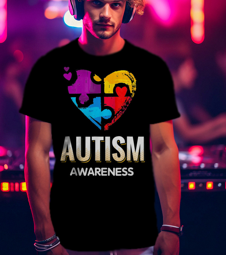 Autism Awareness Love Puzzle Heart T-Shirt