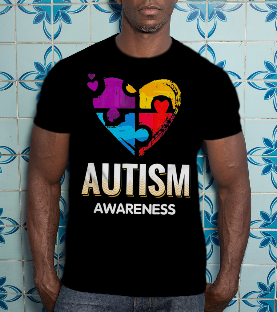 Autism Awareness Love Puzzle Heart T-Shirt