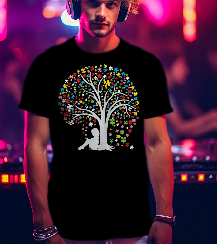 Autism Tree Puzzle Multicolor T-Shirt