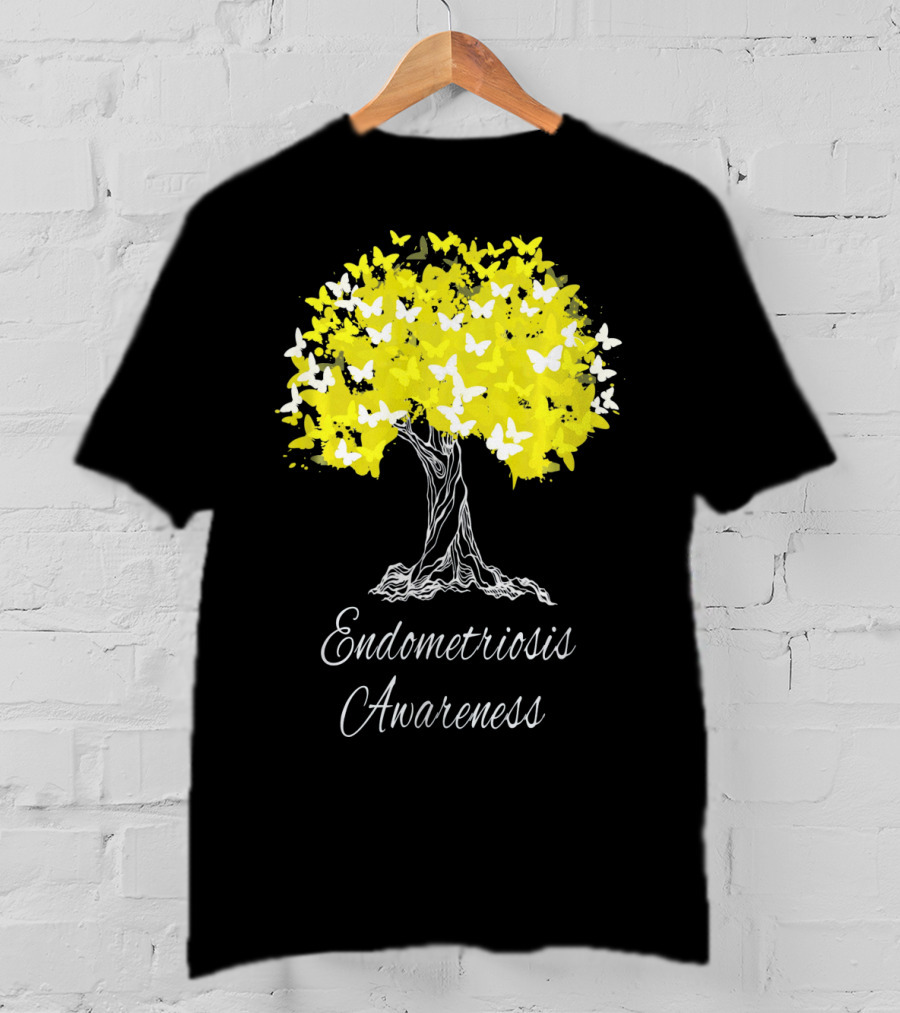 Endometriosis Awareness Butterfly Tree T-Shirt