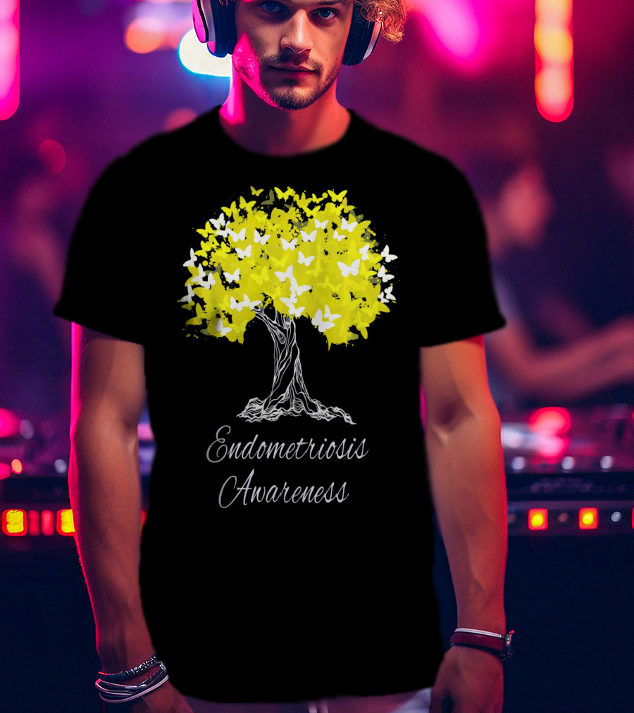 Endometriosis Awareness Butterfly Tree T-Shirt