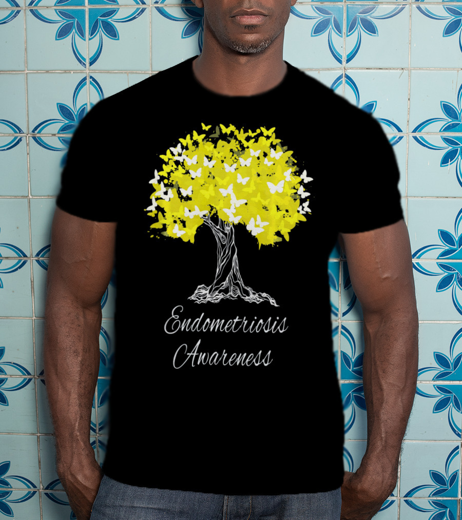 Endometriosis Awareness Butterfly Tree T-Shirt