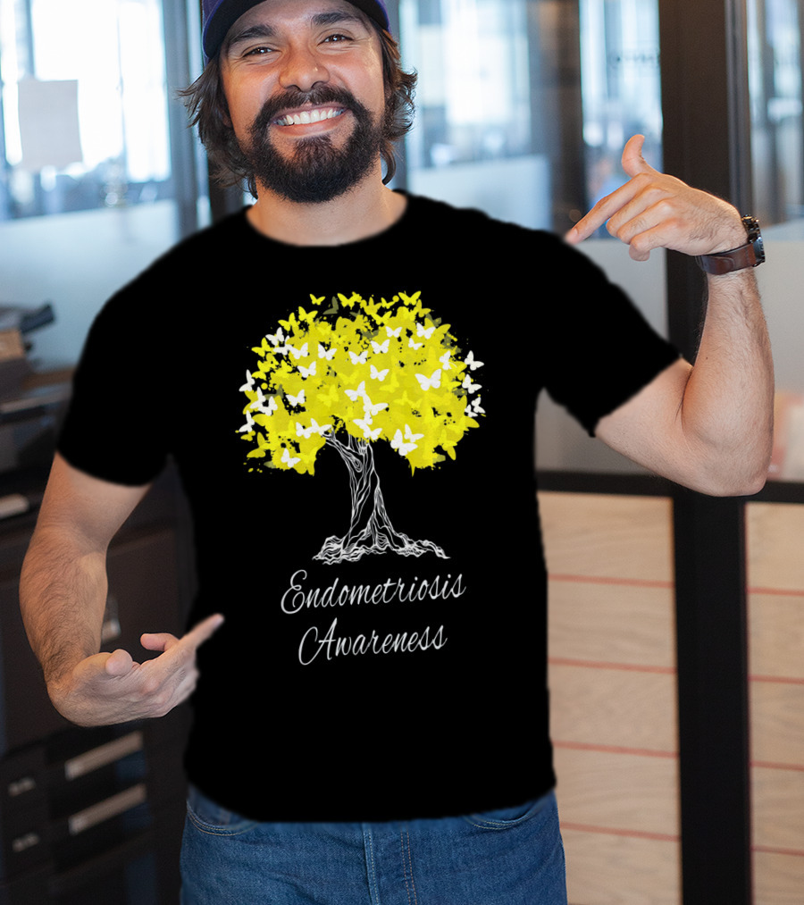 Endometriosis Awareness Butterfly Tree T-Shirt