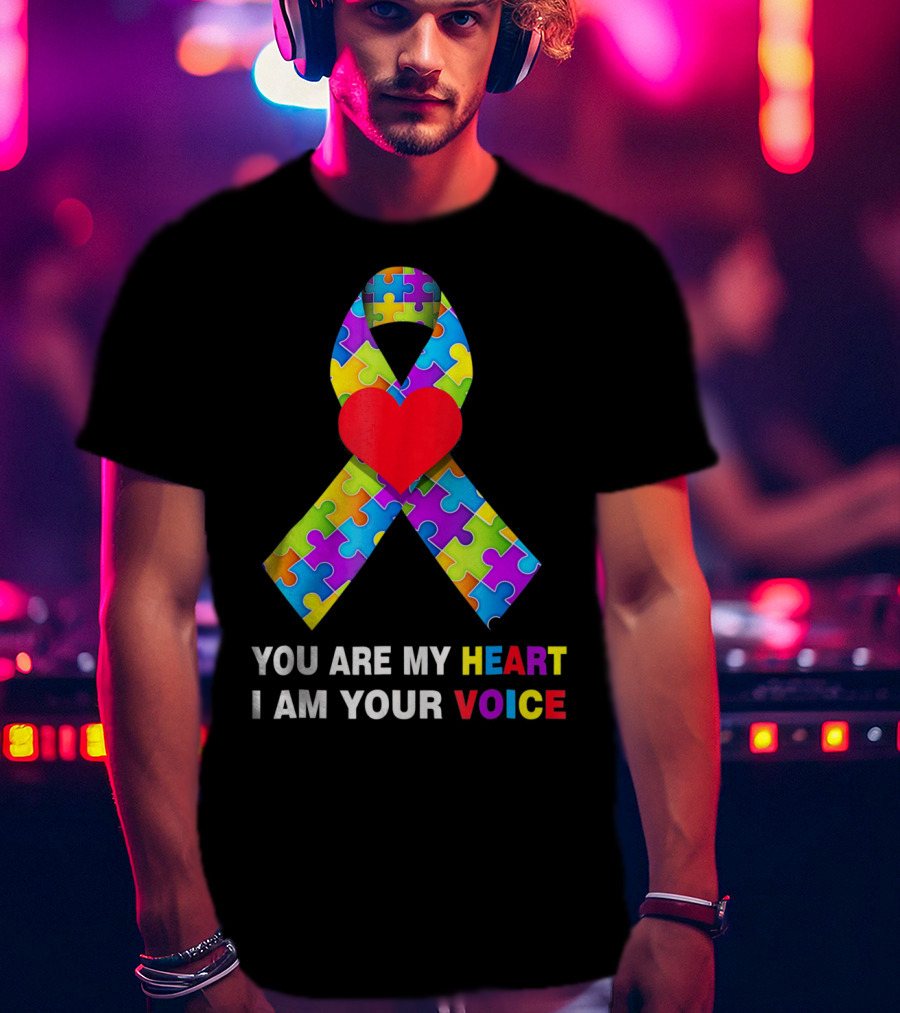 You Are My Heart Autism Awareness Puzzle Ribbon I Am Your Voice T-Shirt