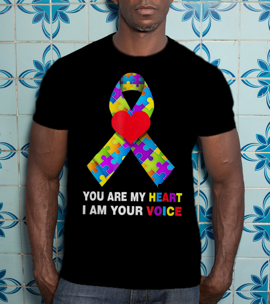 You Are My Heart Autism Awareness Puzzle Ribbon I Am Your Voice T-Shirt