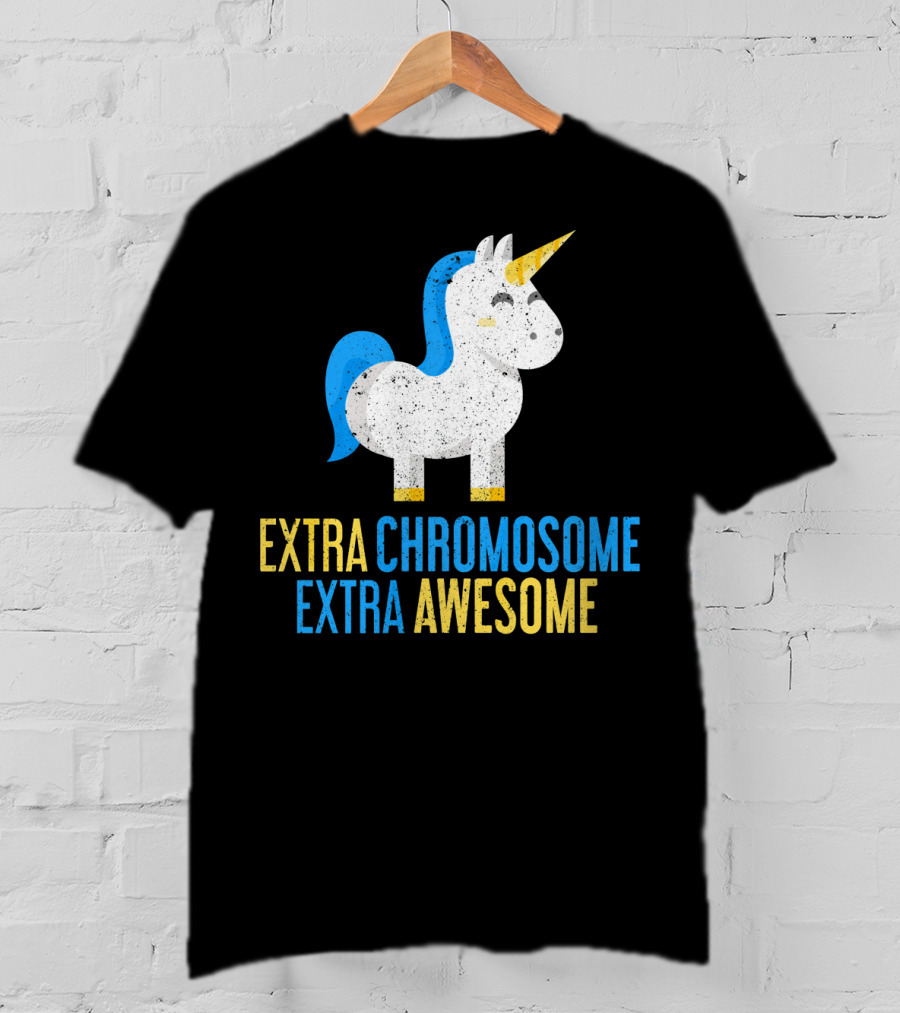 Extra Chromosome Extra Awesome Unicorn Down Syndrome Awareness T-Shirt