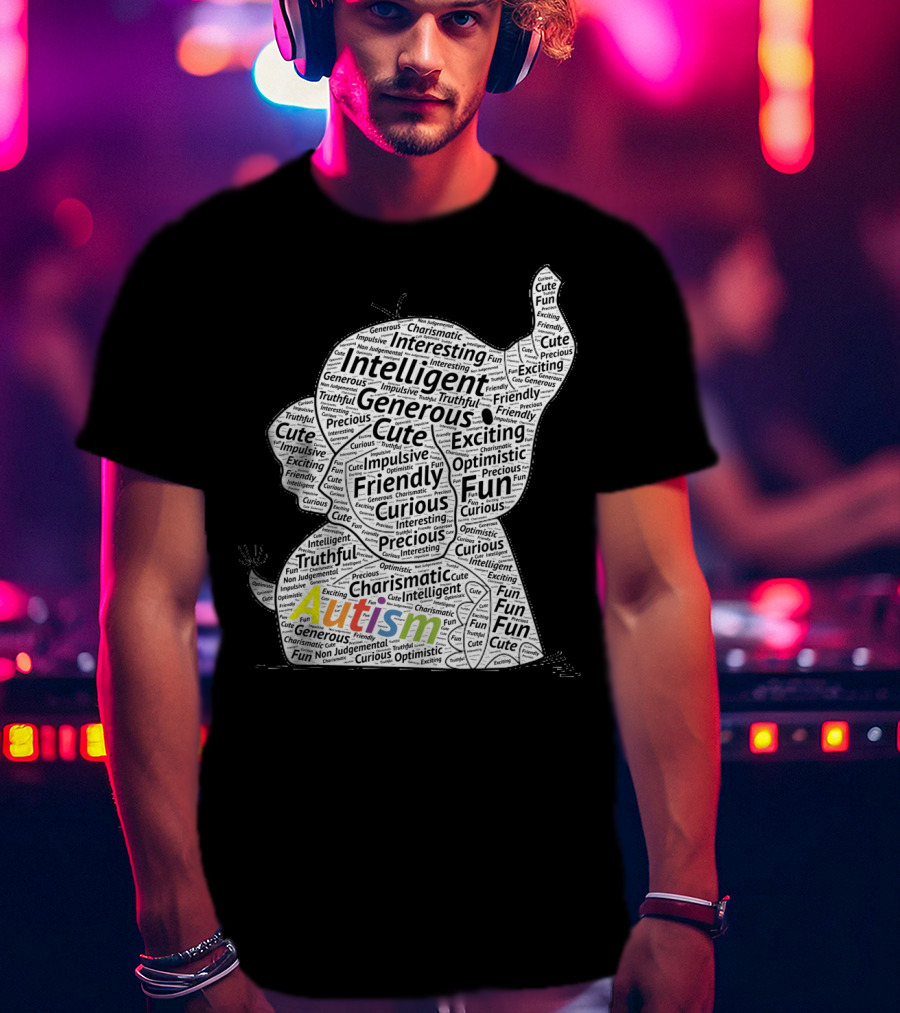 Autism Intelligent Generous Friendly Fun Elephant T-Shirt