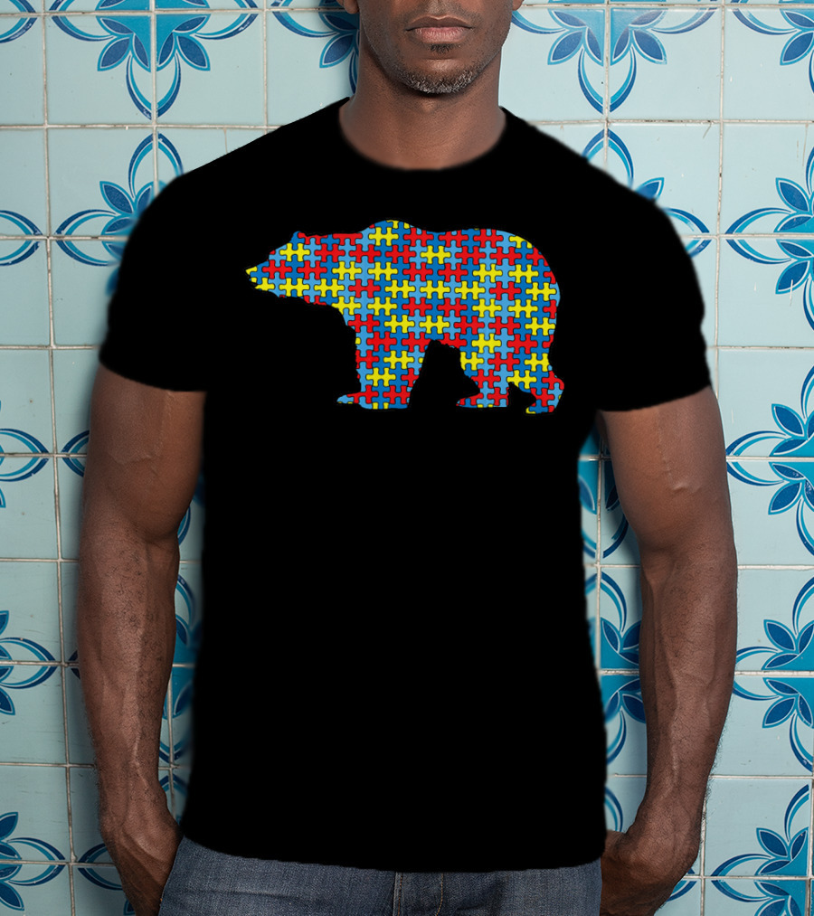 Bear Autism Awareness Kids Puzzle Pattern Mammal Animal T-Shirt