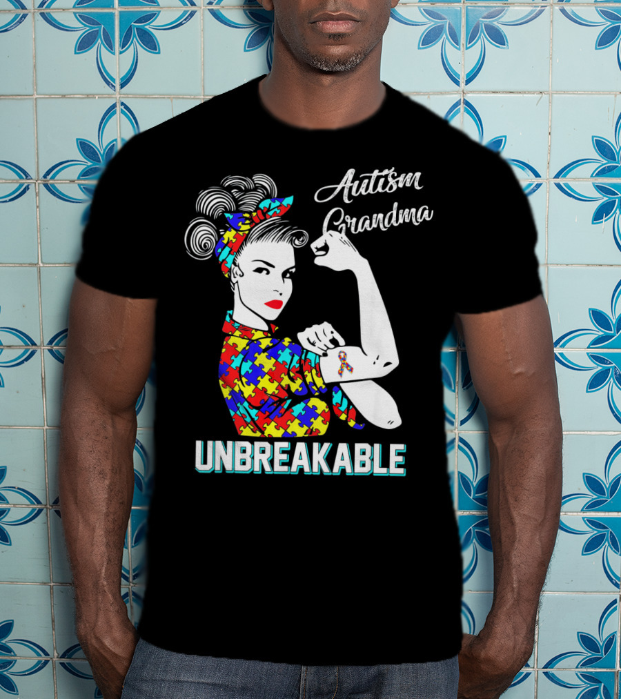 Autism Grandma Unbreakable Autism Awareness T-Shirt