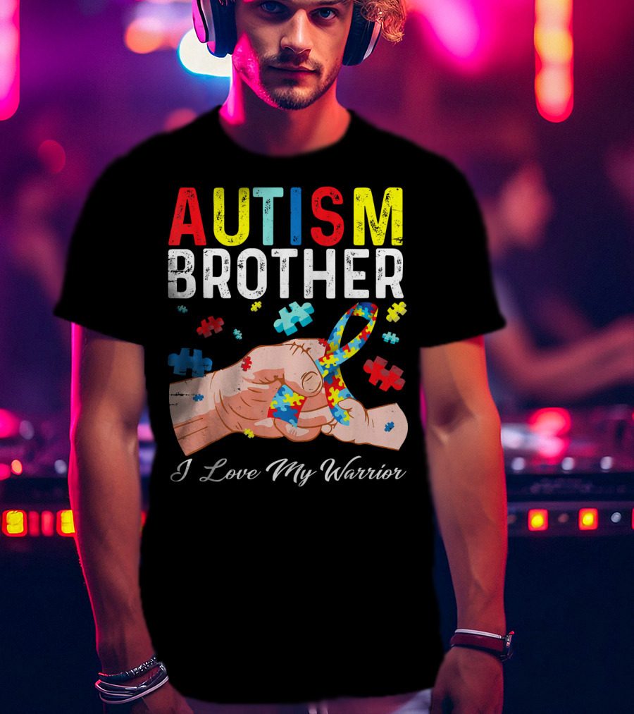 Autism Brother I Love My Warrior Puzzle T-Shirt