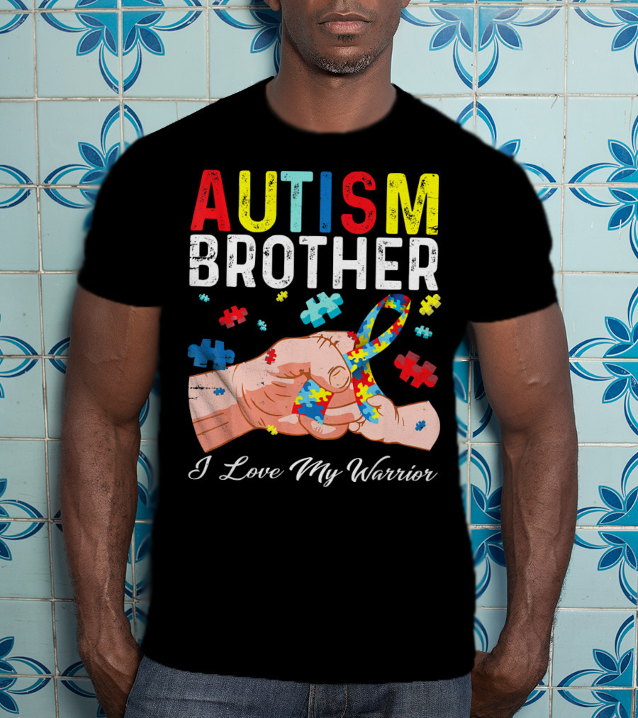 Autism Brother I Love My Warrior Puzzle T-Shirt